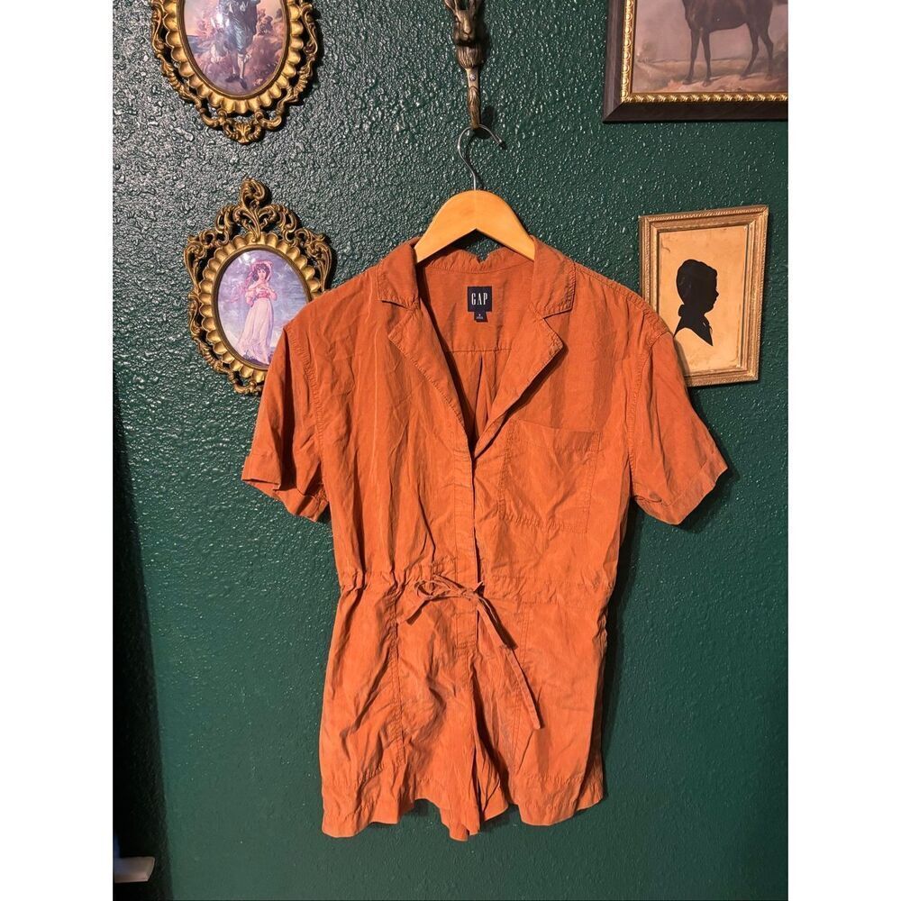 Gap Orange Utility Romper Sz Small
